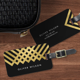Fett Schwarze Imitate - Goldene geometrische Gepäc Gepäckanhänger