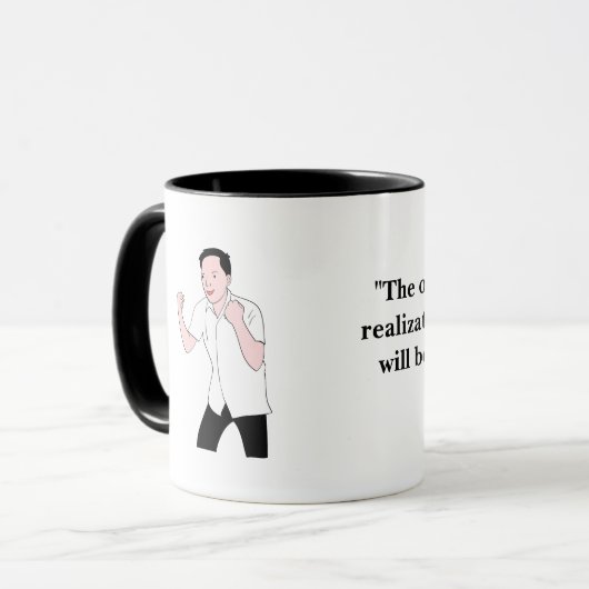 Fett Schwarze Inspiration Tasse (Vorderseite Links)