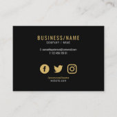 Fett schwarze und goldene soziale Medien Icons Lux Visitenkarte (Vorderseite)