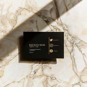 Fett schwarze und goldene soziale Medien-Icons Visitenkarte