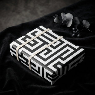 Fett Schwarze und Weiße Moderne Geometrische Luxus Geschenkpapier