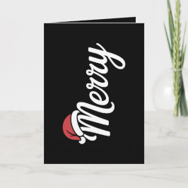 Fett-schwarze Weihnachtsmann-Mütze Frohe Weihnacht Feiertagskarte
