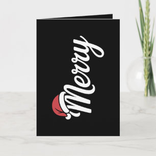 Fett-schwarze Weihnachtsmann-Mütze Frohe Weihnacht Feiertagskarte