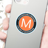 Fett Schwarzer Orangenblauer Rundtext Aufkleber