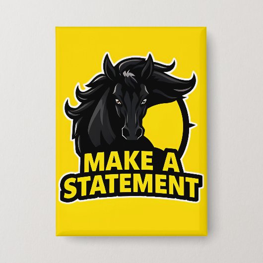 Fett Schwarzes Pferd mit Motivierend Text Button (Vorderseite)