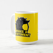 Fett Schwarzes Pferd mit Motivierend Text Kaffeetasse (Vorderseite Links)