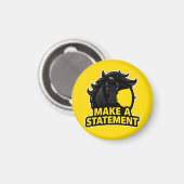 Fett Schwarzes Pferd mit Motivierend Text Magnet (Vorderseite/Rückseite)