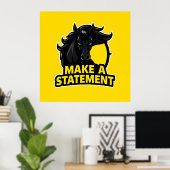 Fett Schwarzes Pferd mit Motivierend Text Poster (Heimbüro)