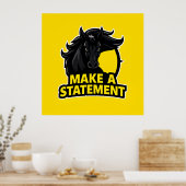 Fett Schwarzes Pferd mit Motivierend Text Poster (Küche)