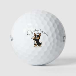 Fett Schwarzes Schwarzes Dreifarbenfarben Corgi 'K Golfball