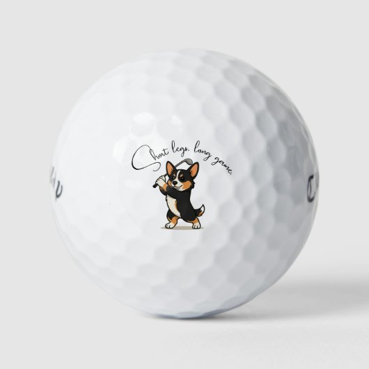 Fett Schwarzes Schwarzes Dreifarbenfarben Corgi 'K Golfball (Vorderseite)