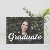 Fett-Script-Foto-Graduierungspartei Einladung (Stehend Vorderseite)