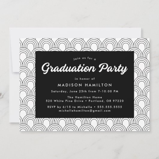 Fett-Script-Foto-Graduierungspartei Einladung (Rückseite)