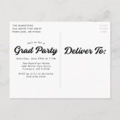 Fett-Script-Foto-Graduierungspartei Einladungspostkarte (Rückseite)