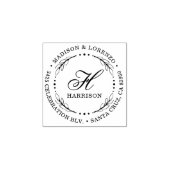 Fett-Script-Monogram-Runde-Rücksendeadresse Gummistempel (Prägung)