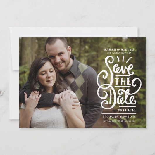 Fett-Script Save the Date Einladung (Vorderseite)