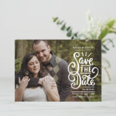 Fett-Script Save the Date Einladung (Stehend Vorderseite)