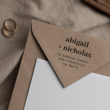 Fett Serif Couple's Names Wedding Rücksendeadresse