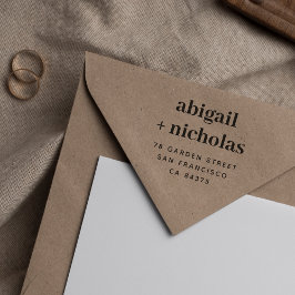 Fett Serif Couple's Names Wedding Rücksendeadresse Permastempel