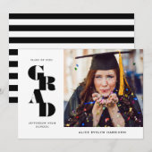 Fett Serif Single Foto Abschluss Ankündigung (Vorne/Hinten)