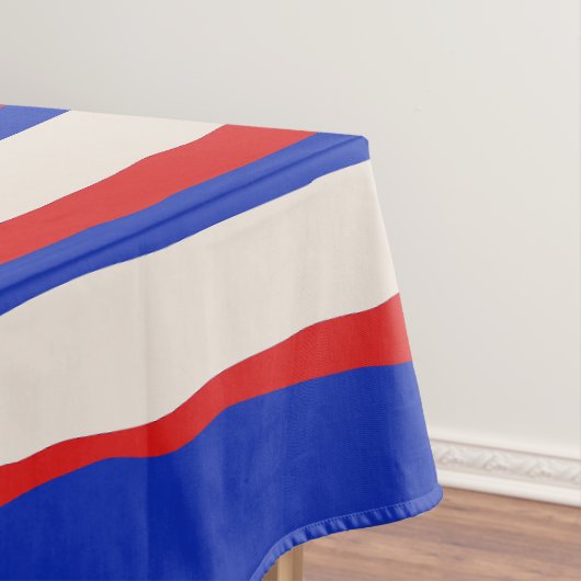 Fett serrate Stripe Muster Bright Blue Red Cream Tischdecke (Beispiel)