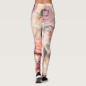 Fett Shabby Chic Rose Blumengarten Blume Leggings (Rückseite)