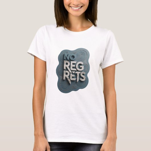 Fett Silber Keine Reue Statement T-Shirt (Vorderseite)