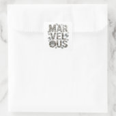 Fett Silber MARVELOUS Vinyl-Stil Quadratischer Aufkleber (Tasche)