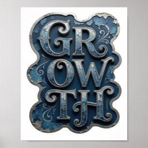 Fett Silber WACHSTUM Modernes Design Poster