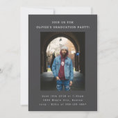 Fett Simple Black Modern Foto Graduation Party Einladung (Vorderseite)