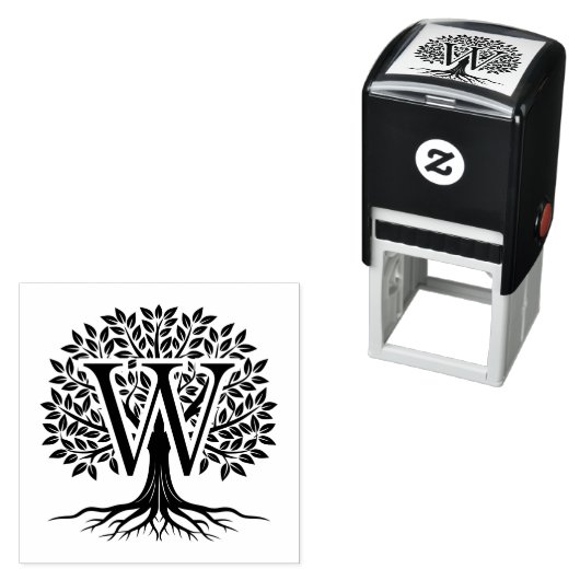 Fett Single Initial Over Tree of Life #2 Permastempel (Beispiel)