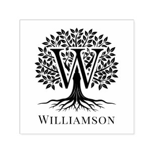 Fett Single Initial Over Tree of Life Name #2B2 Permastempel