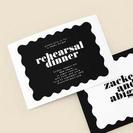 Fett skaliert Border Schwarz-weiß Probe Dinner Einladung