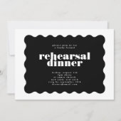 Fett skaliert Border Schwarz-weiß Probe Dinner Einladung (Vorderseite)