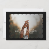 Fett skallotes, weißes, schwarzes QR-Foto Save The Date (Rückseite)