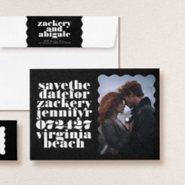 Fett skallotes, weißes, schwarzes QR-Foto Save The Date