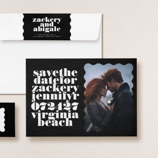 Fett skallotes, weißes, schwarzes QR-Foto Save The Date