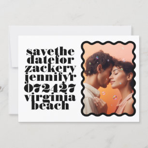 Fett skallotes, weißes, schwarzes QR-Foto Save The Date