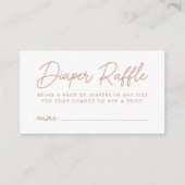 Fett Skript Terracotta Babydusche Windeln Raffle Begleitkarte (Vorderseite)