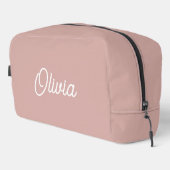 Fett-Skriptmonogramm, rötlich-rosa Toilettenbeutel Waschbeutel (Rechte Ecke)