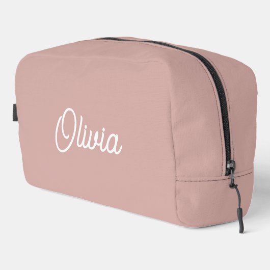 Fett-Skriptmonogramm, rötlich-rosa Toilettenbeutel Waschbeutel (Rechte Ecke)