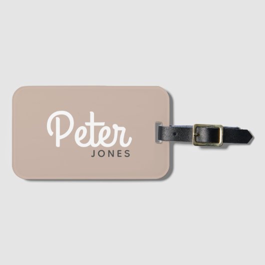 Fett-Skriptname Moderne einfache Taube Gepäckanhänger (Vorderseite (Horizontal))