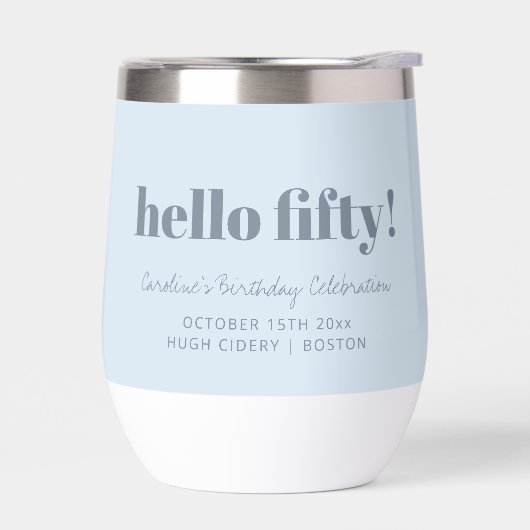 Fett Soft Blau Modern 50. Geburtstag Custom  (Links)