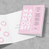 Fett Spaß bearbeitbares Ticket Text Rosa Muttertag Karte