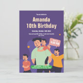 Fett & Spaß Familie Geburtstagsparty Einladung (Stehend Vorderseite)