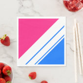 Fett Sporty Bright Blue Pink White Racing Stripes Serviette (Beispiel)