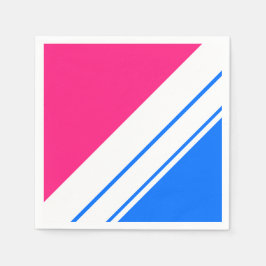 Fett Sporty Bright Blue Pink White Racing Stripes Serviette