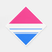 Fett Sporty Bright Blue Pink White Racing Stripes Serviette (Ecke)