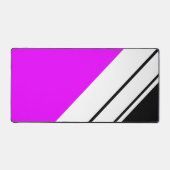 Fett Sporty Bright Pink Schwarz-weiß Racing Stripe Schreibtischunterlage (Vorderseite)