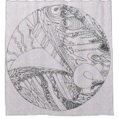 Fett Stift und Tinte Vignette auf digitalem Hinter Duschvorhang (Vorderseite)